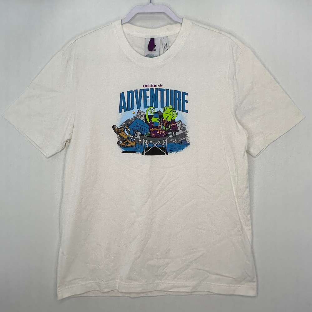 Adidas Adventure Chameleon Graphic T-Shirt Men M White hype Tee streetwear